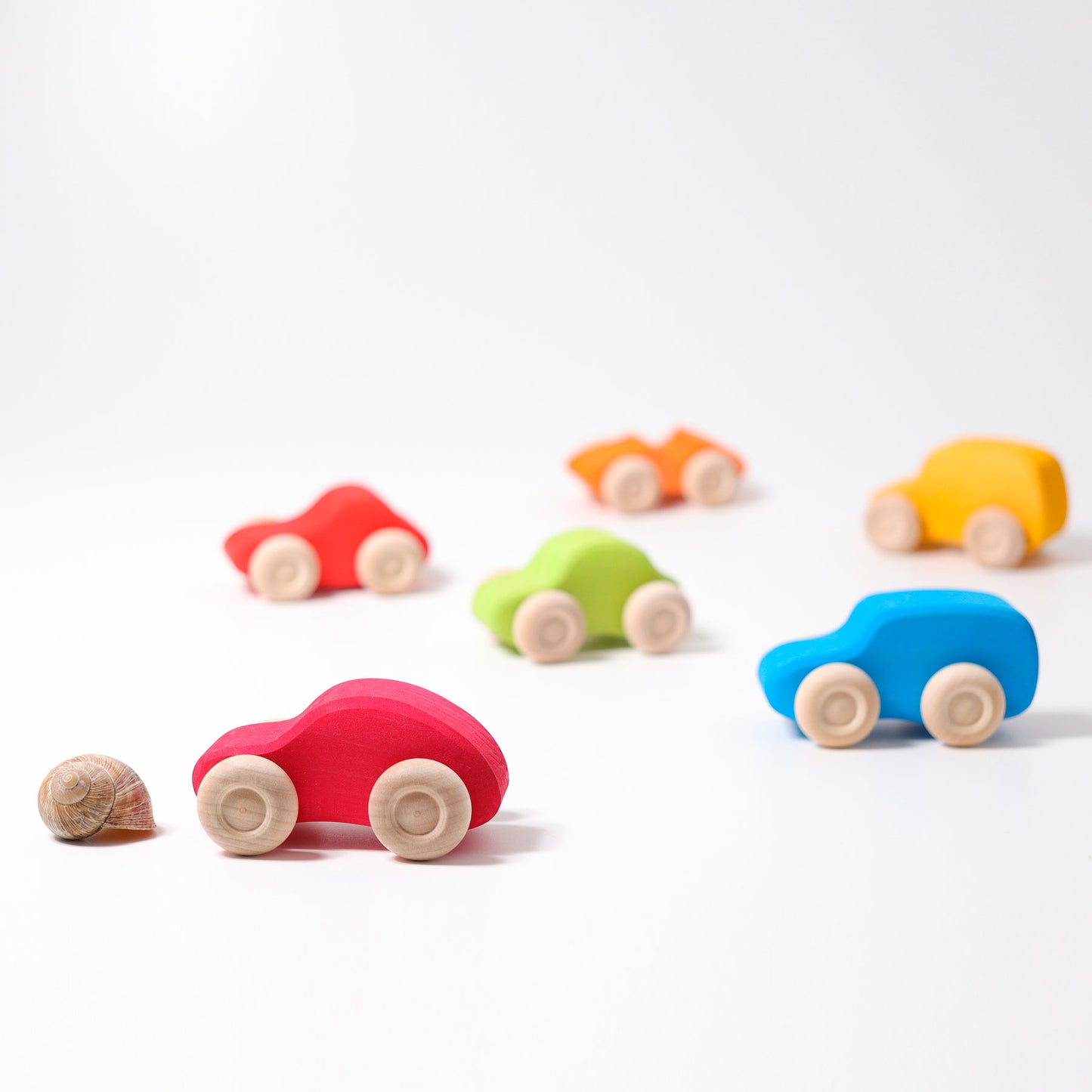 Bunte Holzautos - einzeln