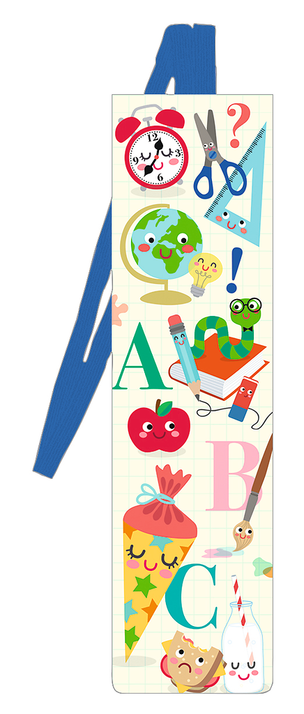 "Schulstart" - Lesezeichen mit Band