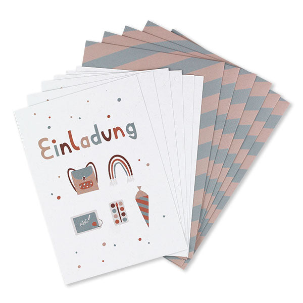 6er Set Einladungskarten zur Einschulung "Under The Sea"
