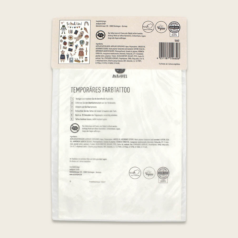 Kindertattoo-Set "Schuldkind", Nature Kids
