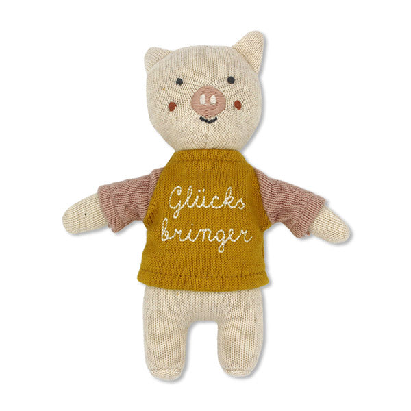 Glücksbringer-Schwein mit Shirt gelb/rosa
