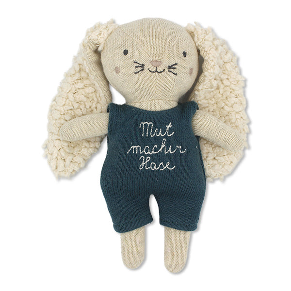 Mutmacher-Hase mit blauem Anzug