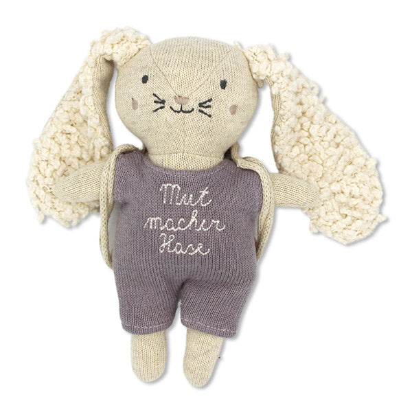 Mutmacher-Hase mit Anzug flieder und Rucksack