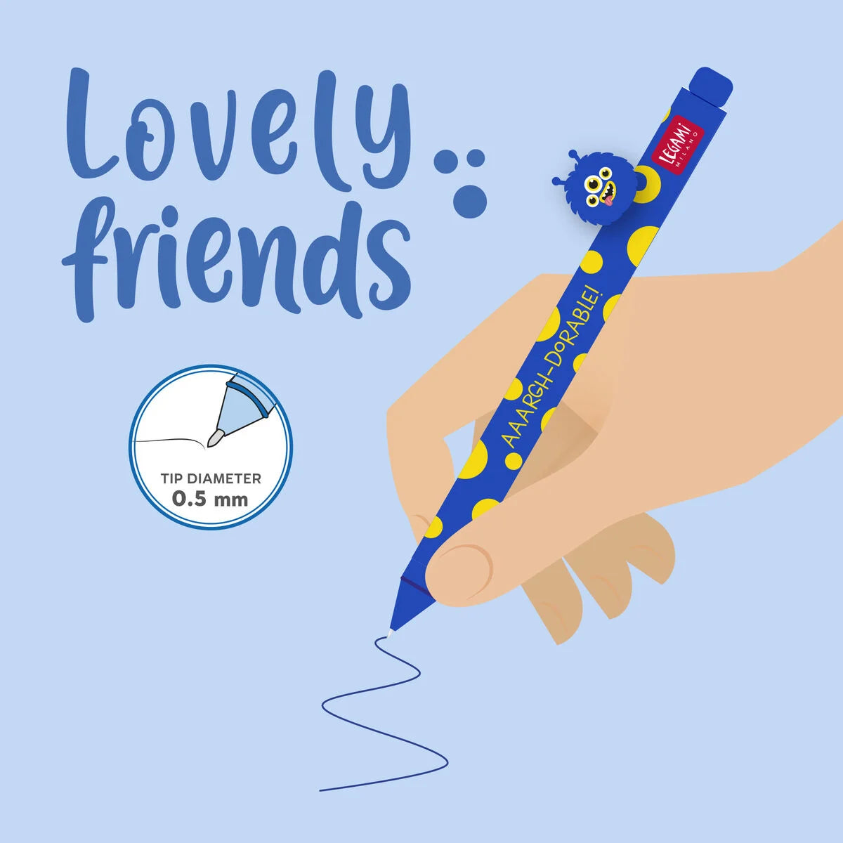 Monster "Aaargh-dorable" - Lovely Friends Gelstift, Legami
