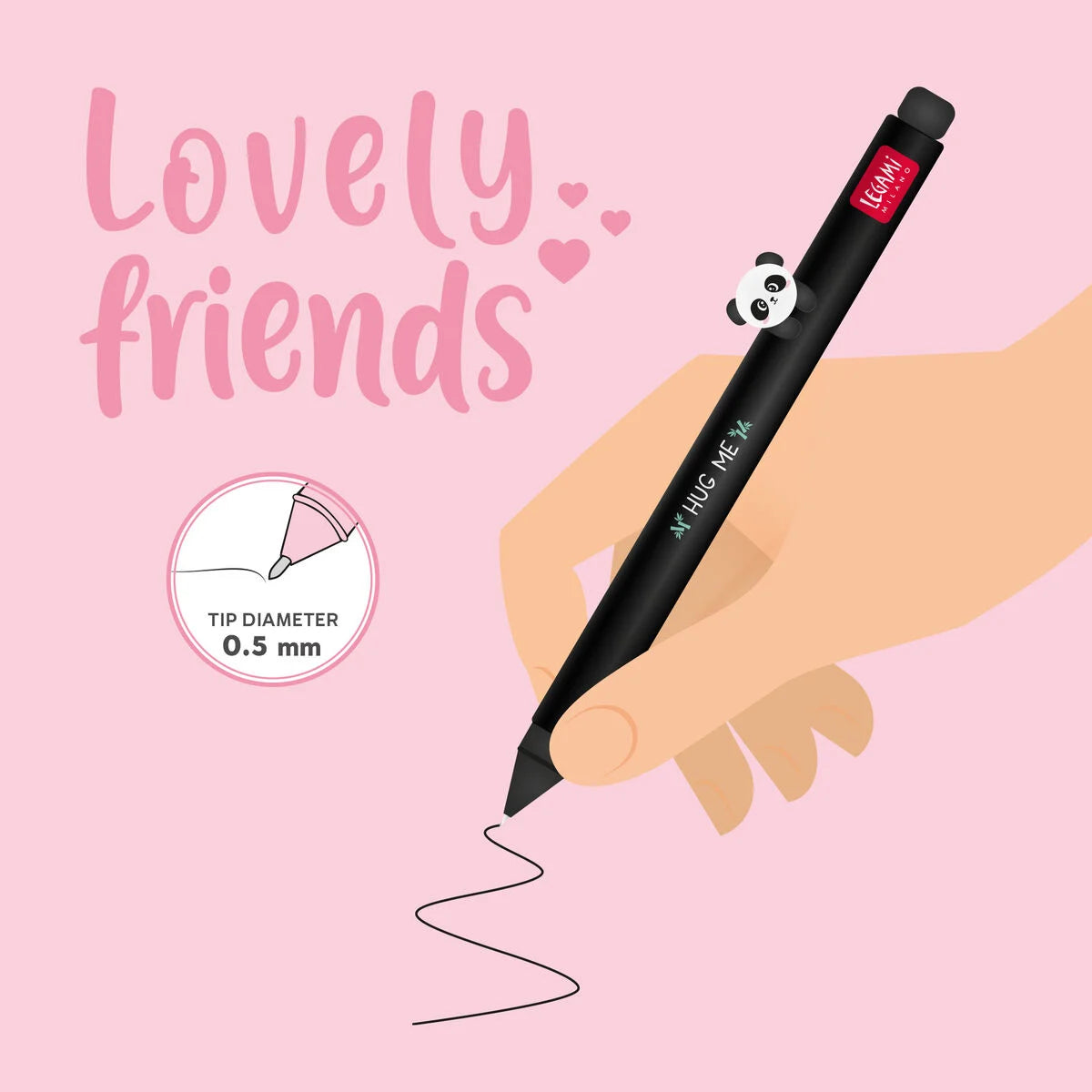 Panda "Hug Me" - Lovely Friends Gelstift, Legami
