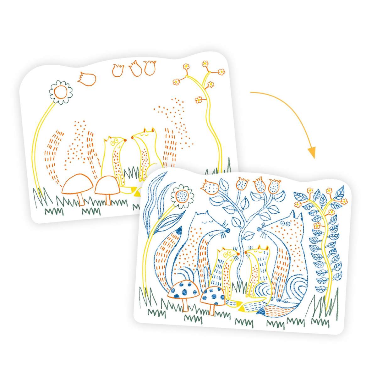 Ausmalbilder: Baumfamilien, ab 3 Jahren