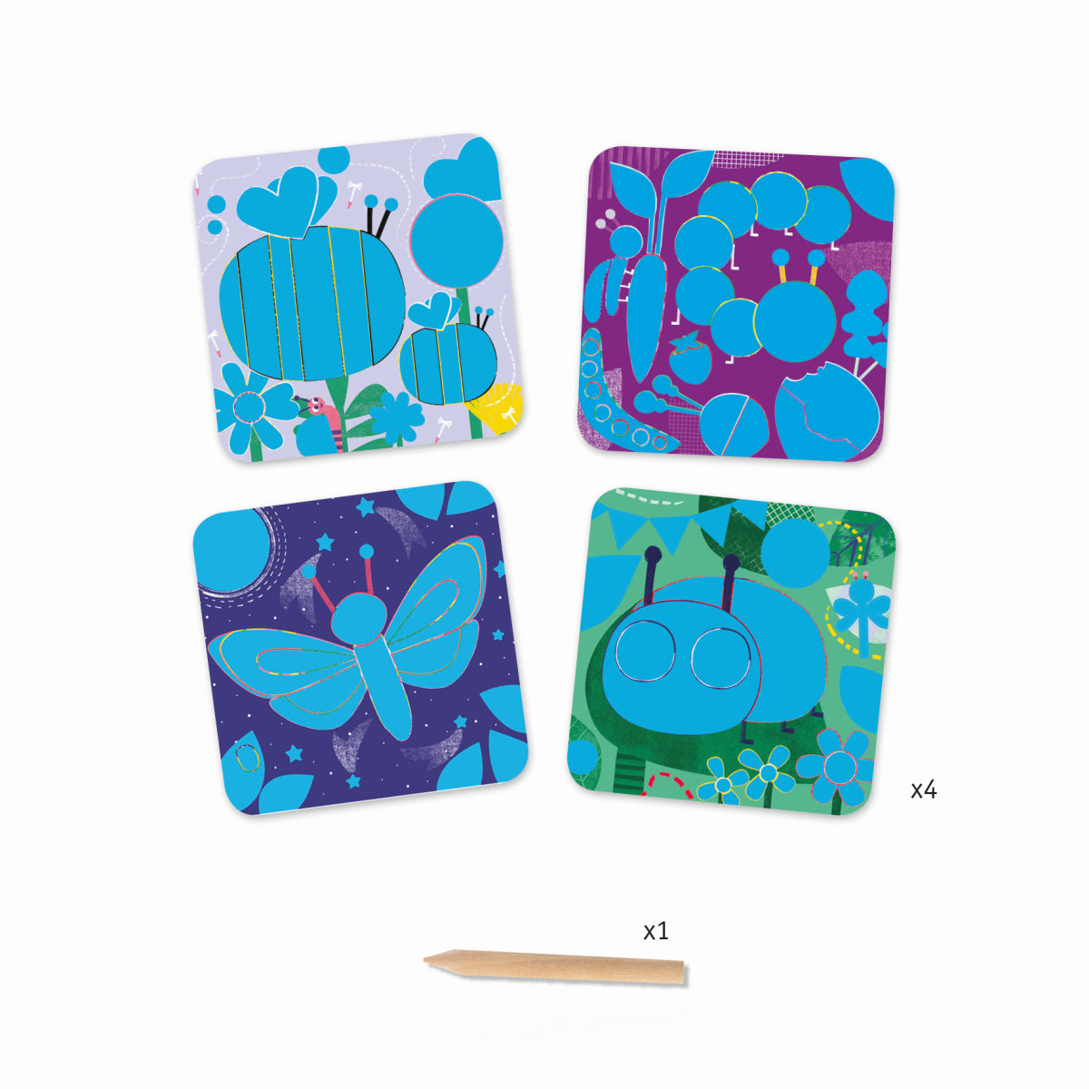 Kratzbilder: Käfer, ab 3 Jahren