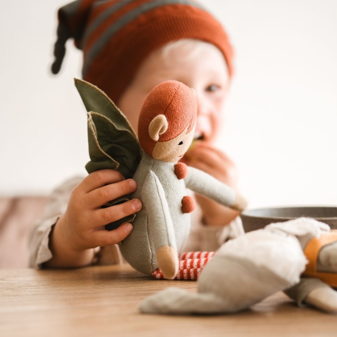 Wichtelmütze "Grün/Orange" (1-6 Jahre)