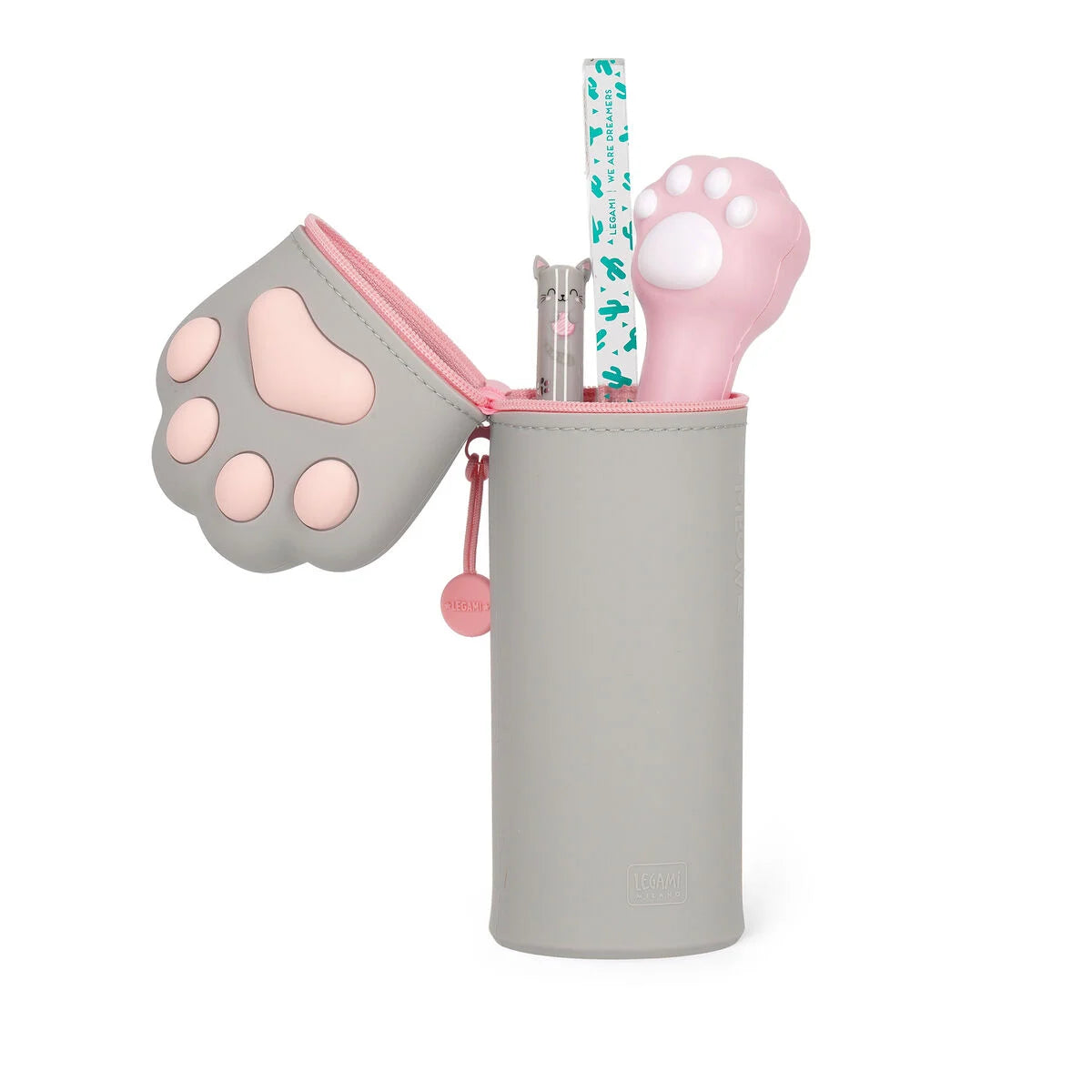 "Kitty" 2-in-1-Federmäppchen aus Silikon - Kawaii