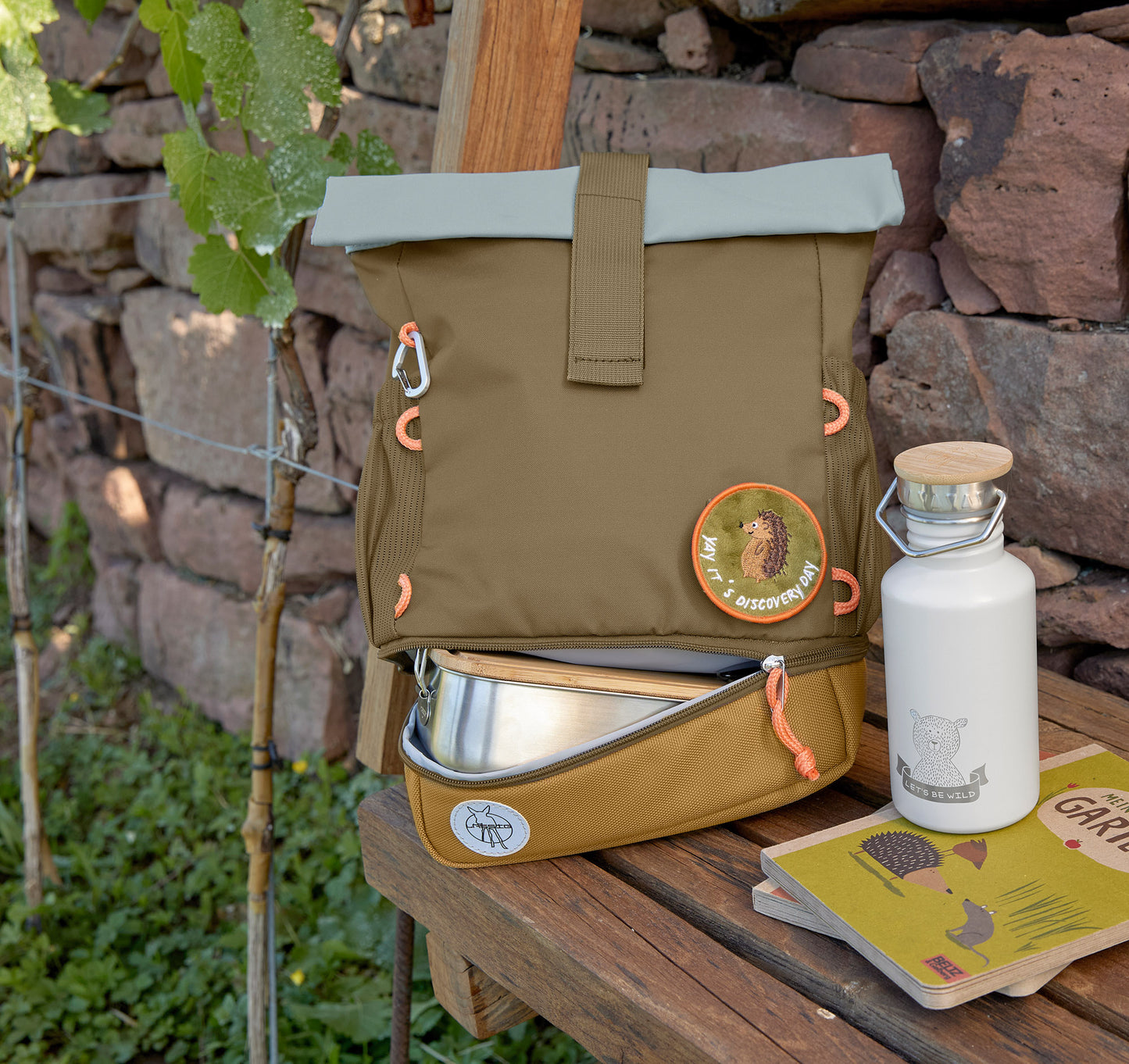 Kinderrucksack "Rolltop", Nature, oliv