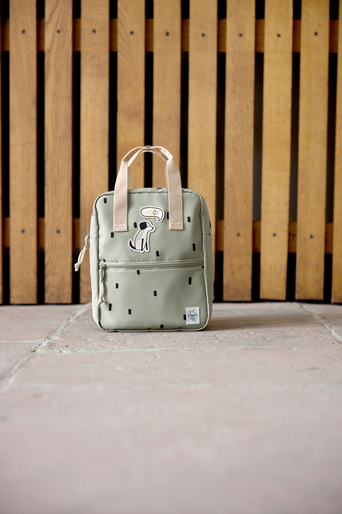 Kindergartenrucksack "Square", Happy Prints, oliv