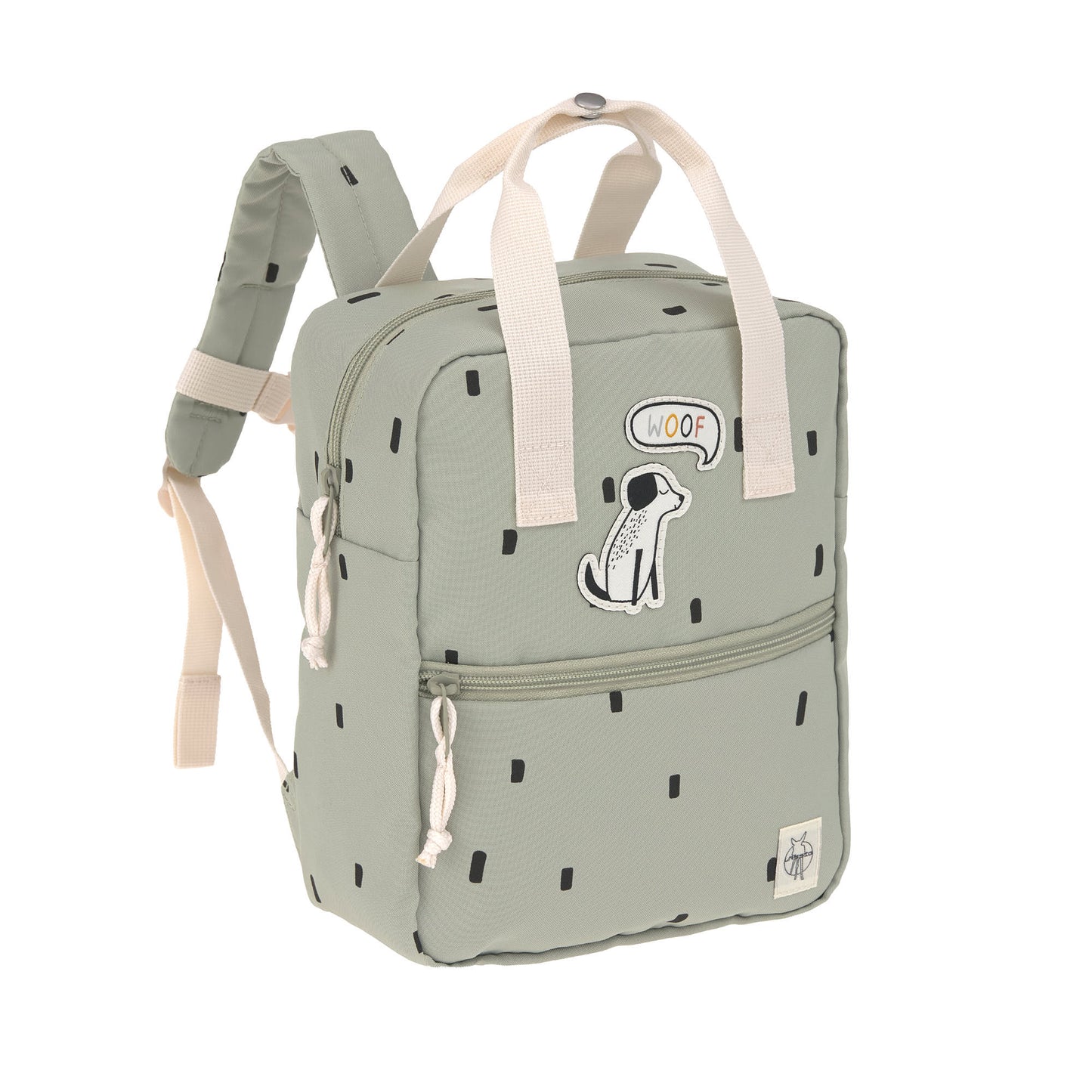 Kindergartenrucksack "Square", Happy Prints, oliv
