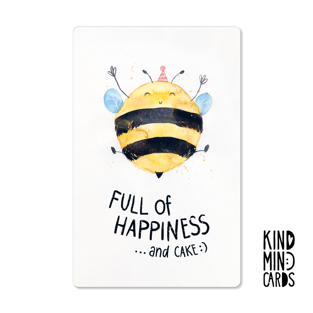 Postkarte "Full of happiness... and cake"