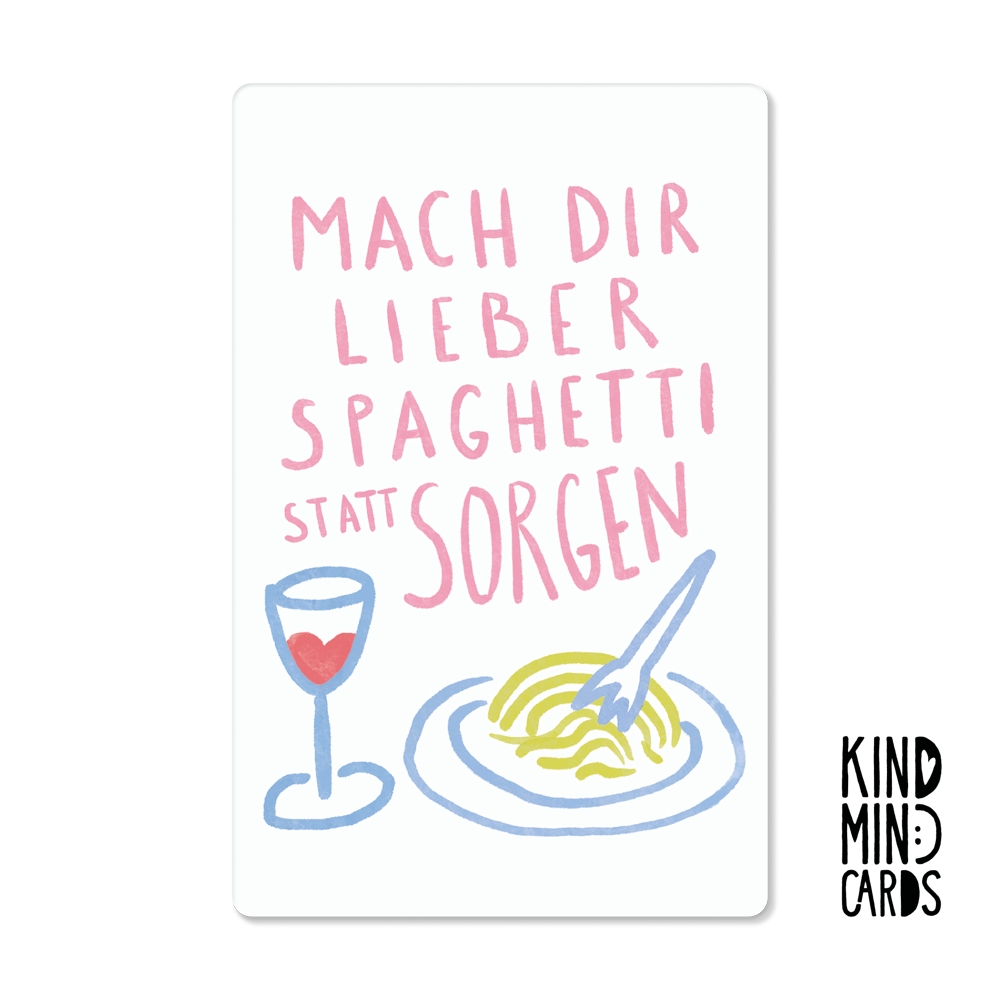 Postkarte "Spaghetti statt Sorgen"