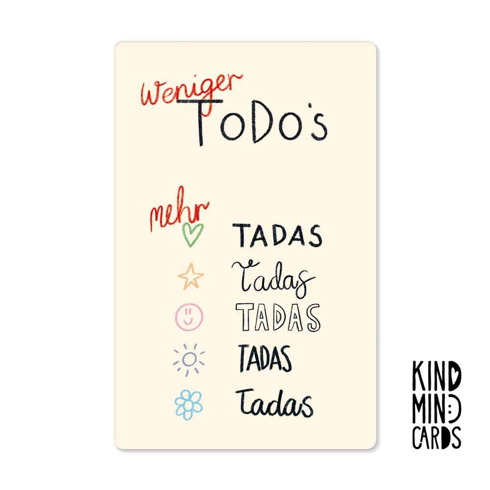 Postkarte "Weniger Todos, mehr Tadas"