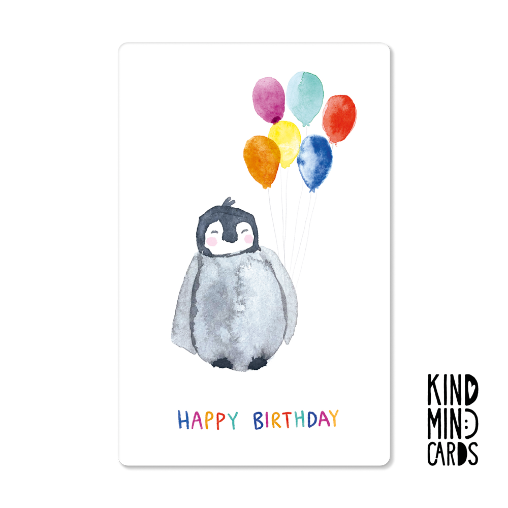 Postkarte "Happy birthday" (Penguin)