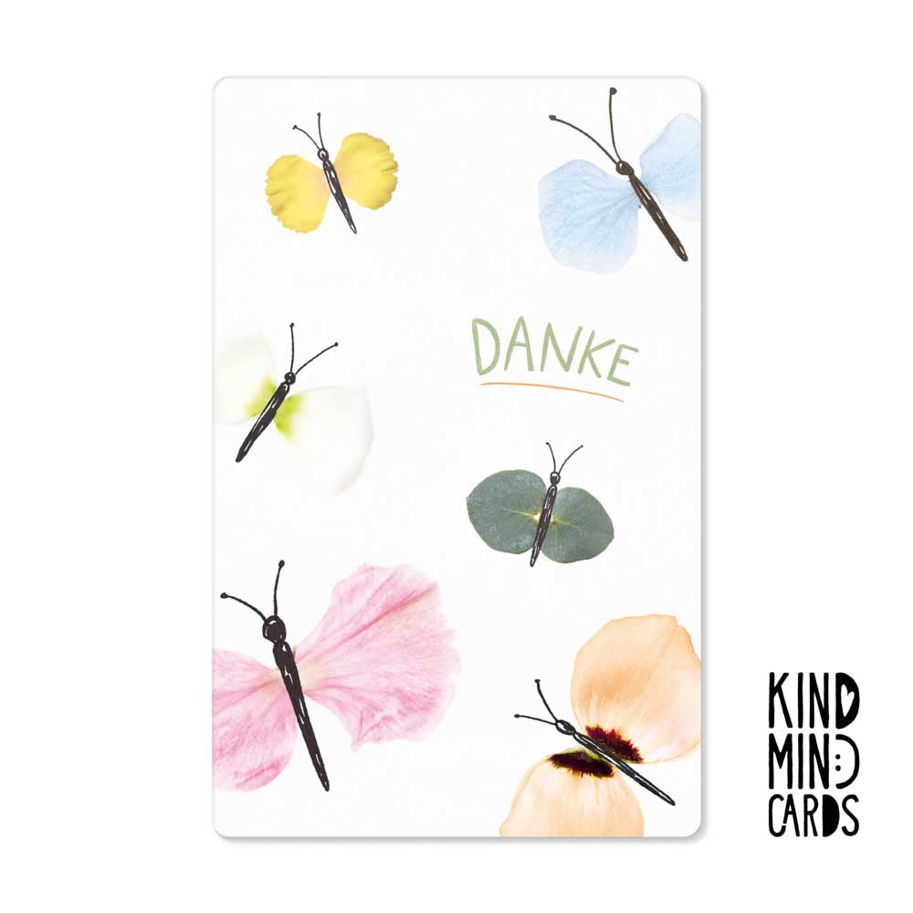 Postkarte "Danke" (Schmetterlinge)