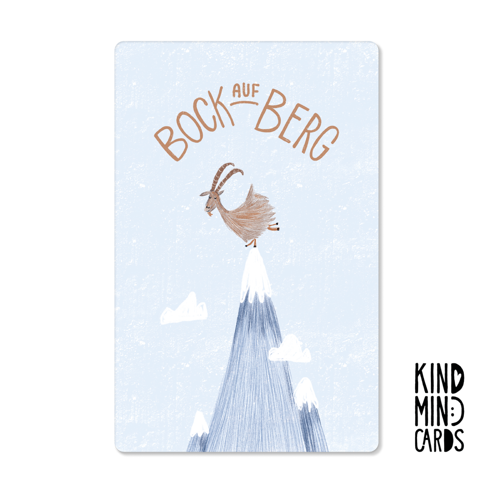 Postkarte "Bock auf Berg"