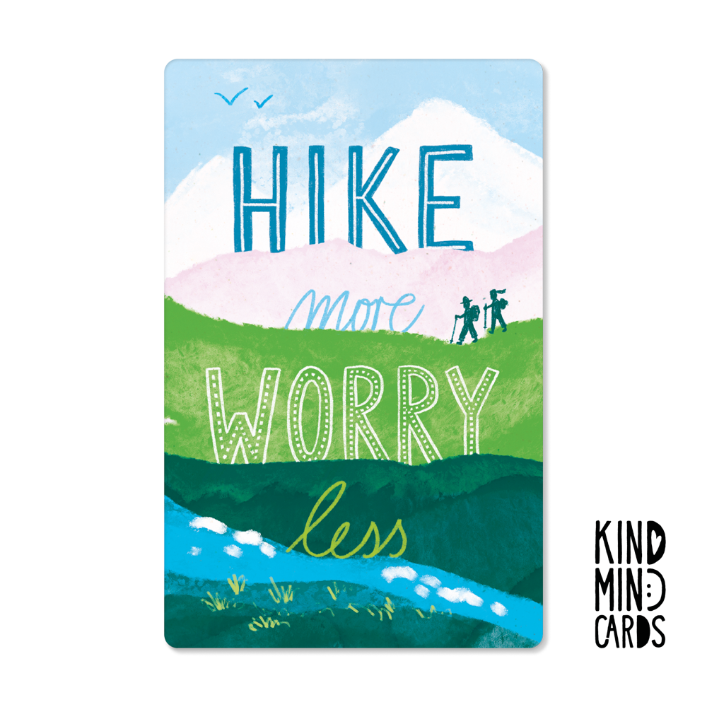 Postkarte "Hike more, worry less"
