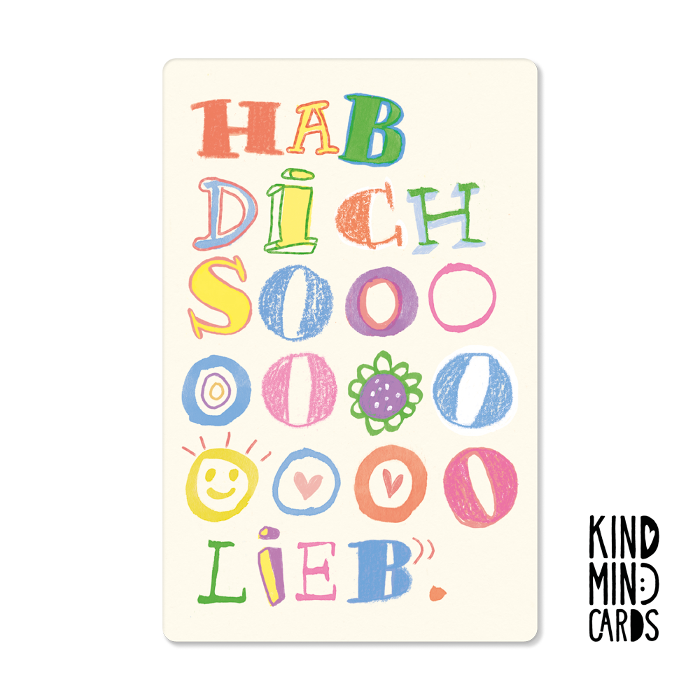 Postkarte "Hab dich sooooo lieb"