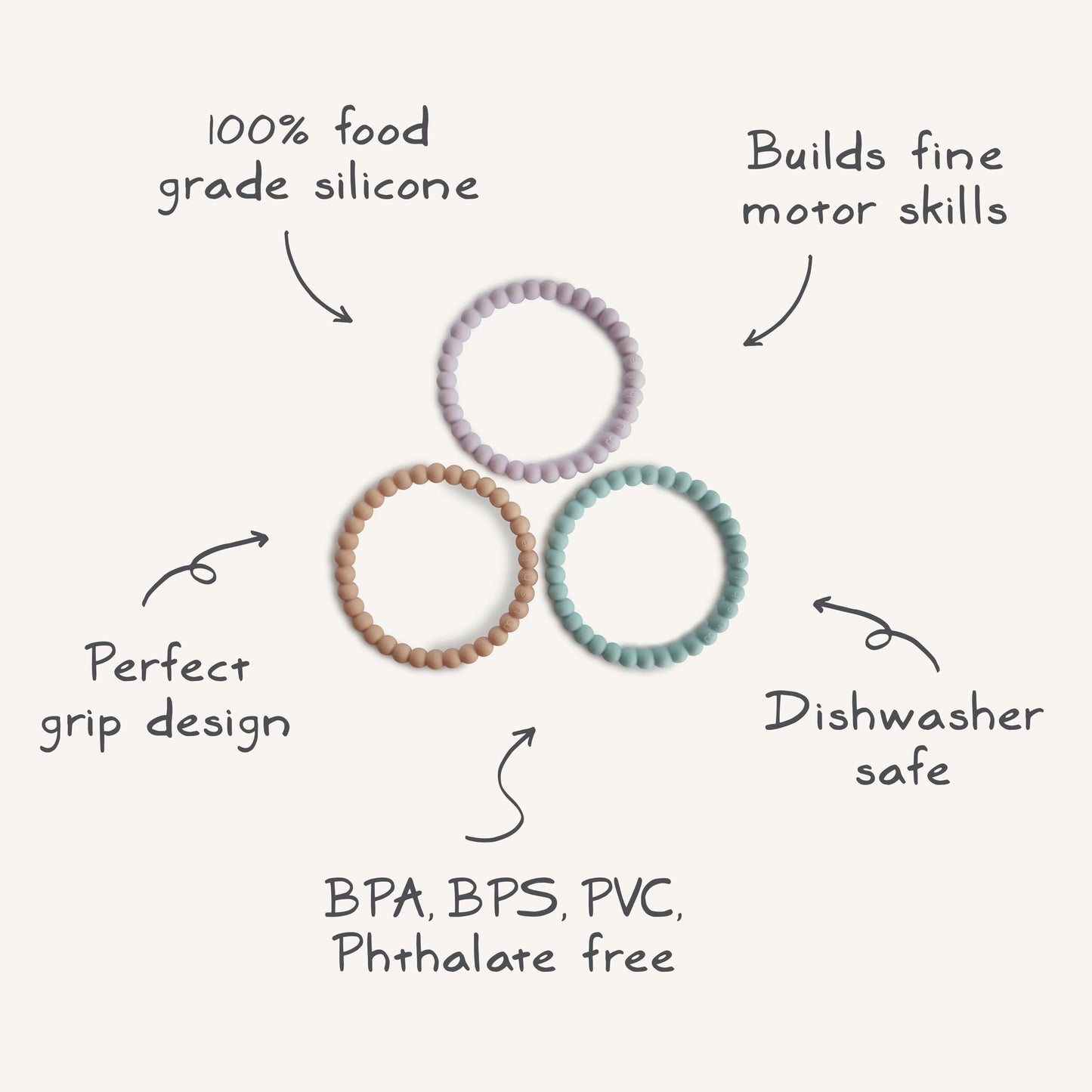 Beißring Armbänder (3er Set)