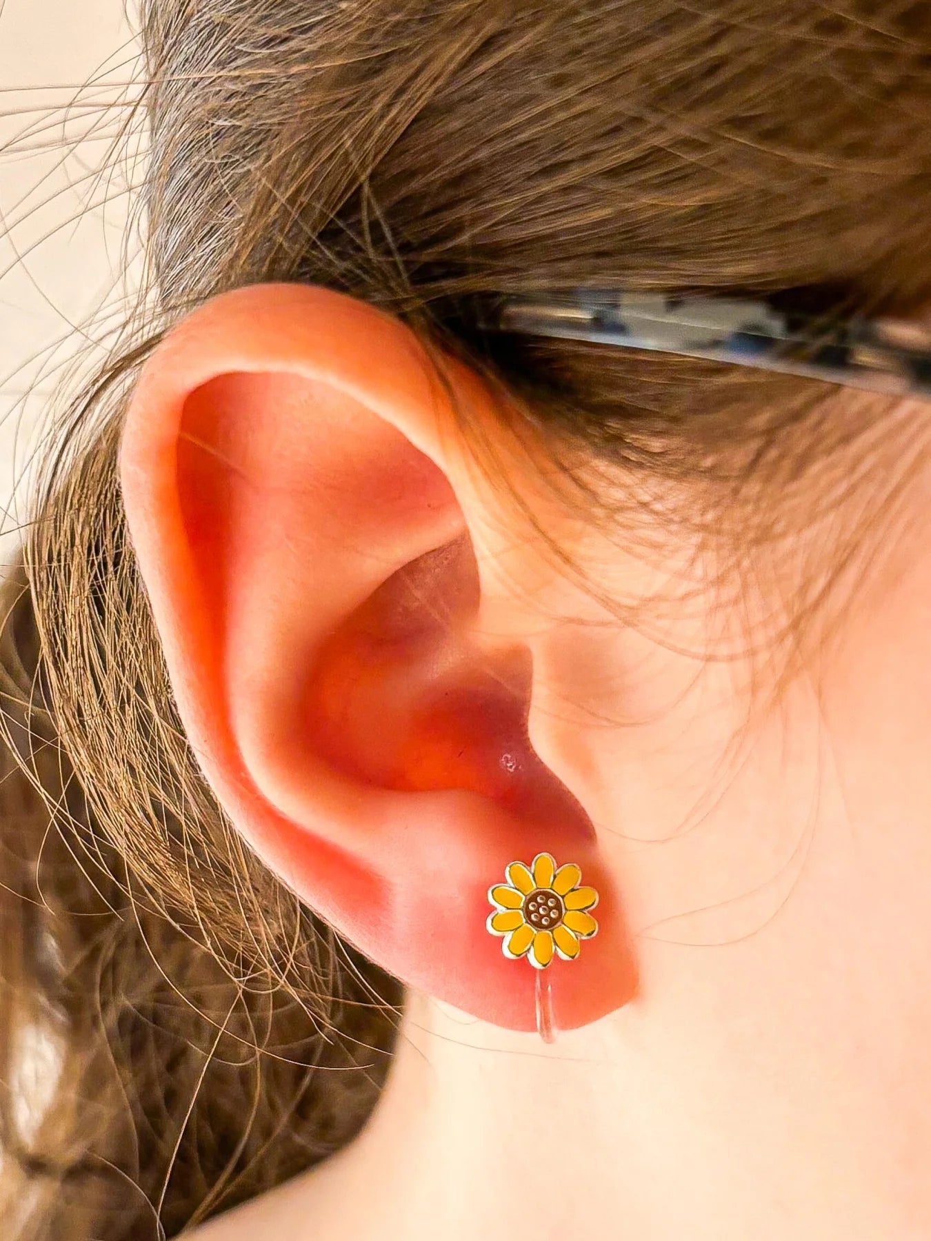 Sonnenblumen - Ohrclips für Kinder