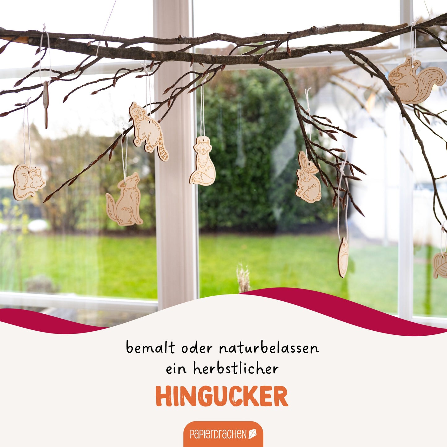 12 Holzanhänger zum Bemalen – Herbst