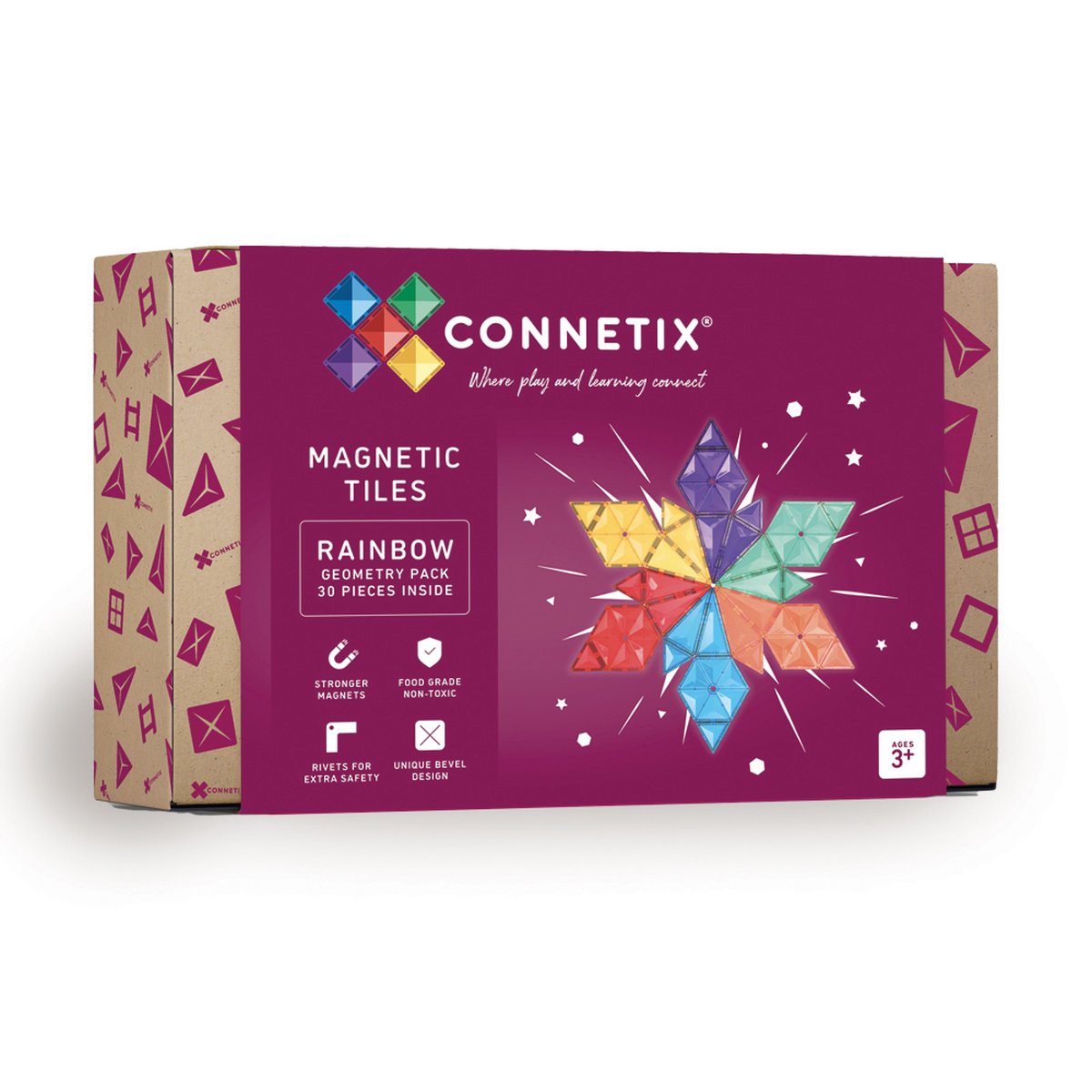CONNETIX Magnetbausteine Rainbow Geometry Pack - 30 Teile