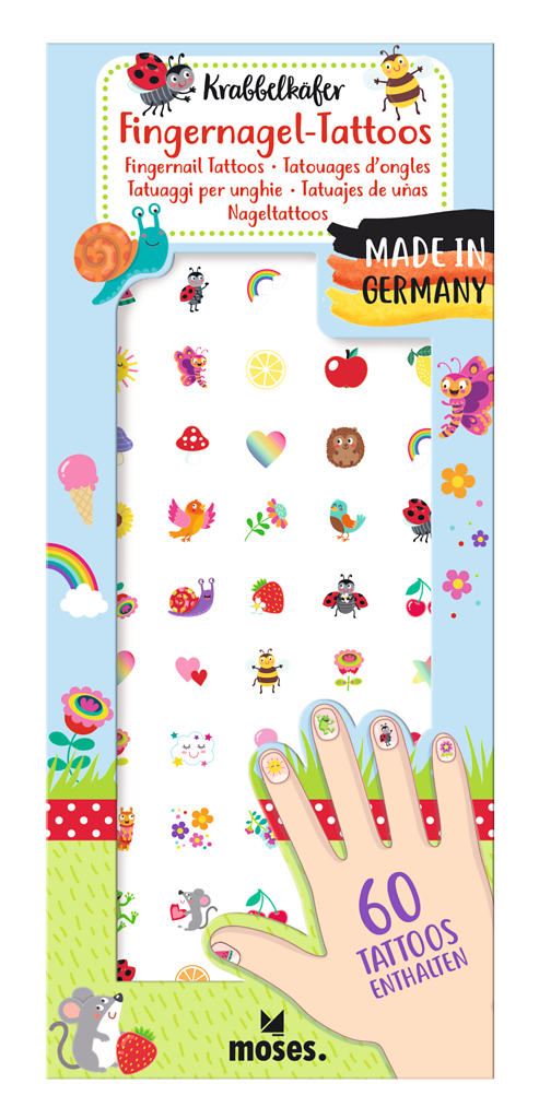 Krabbelkäfer Fingernagel-Tattoos