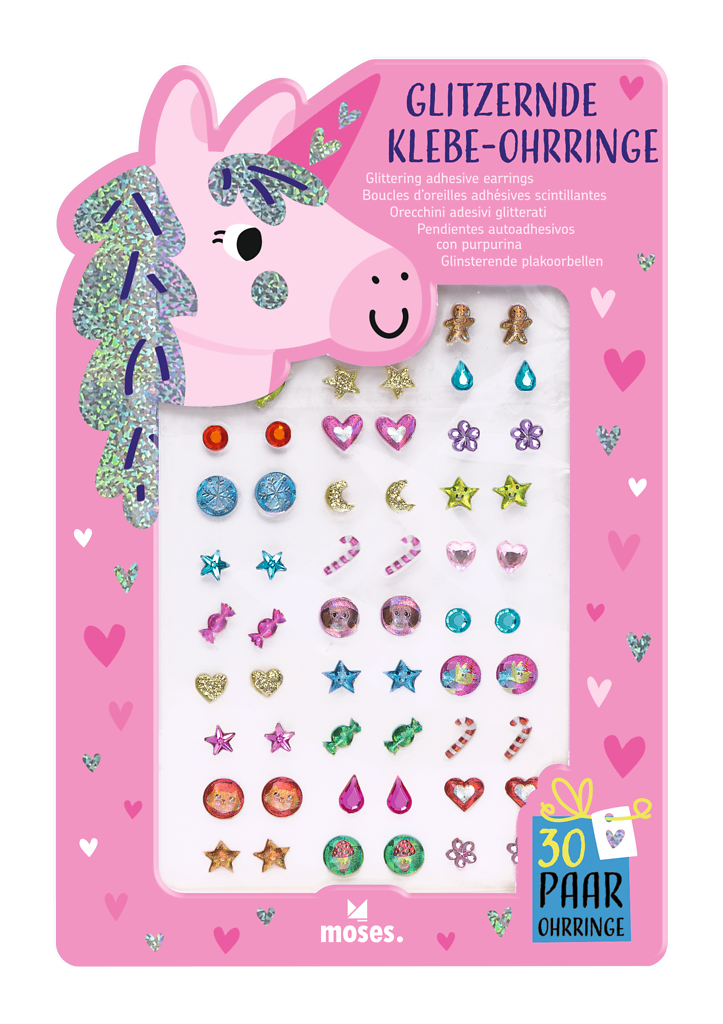 Glitzernde Klebe-Ohrringe
