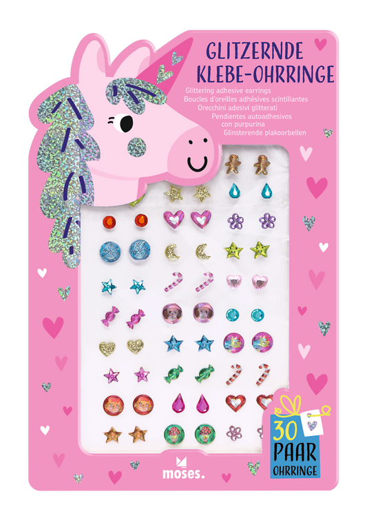 Glitzernde Klebe-Ohrringe