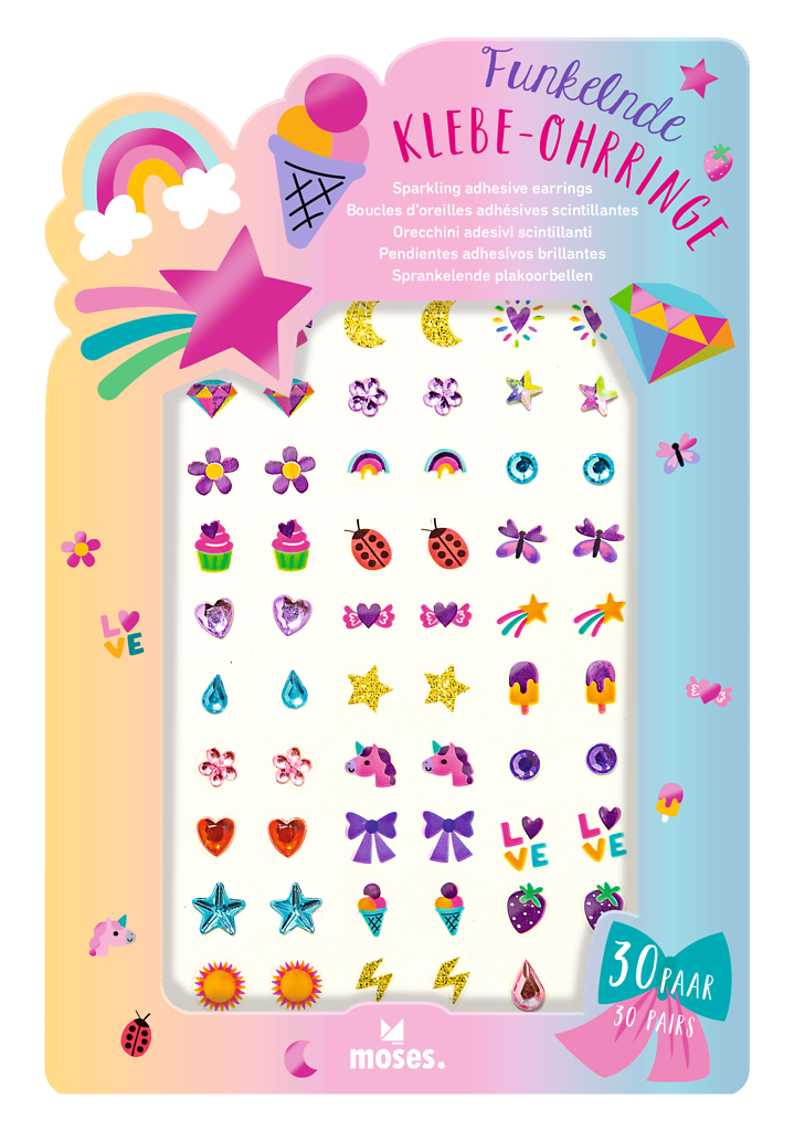 Funkelnde Klebe-Ohrringe