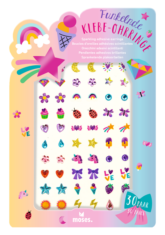 Funkelnde Klebe-Ohrringe
