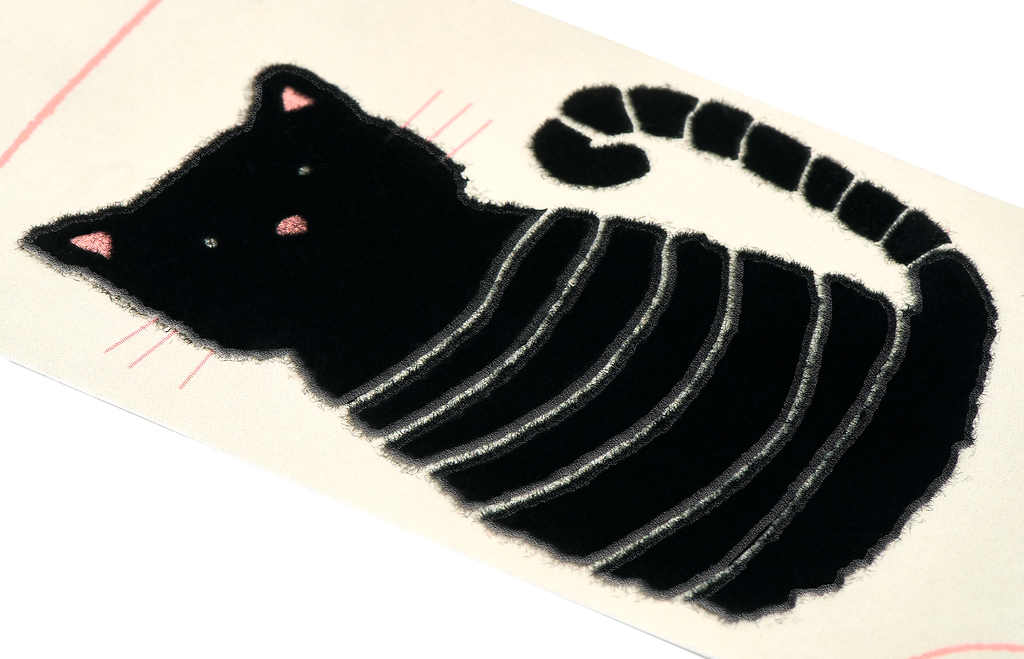 "Miau" - Lesezeichen mit Band