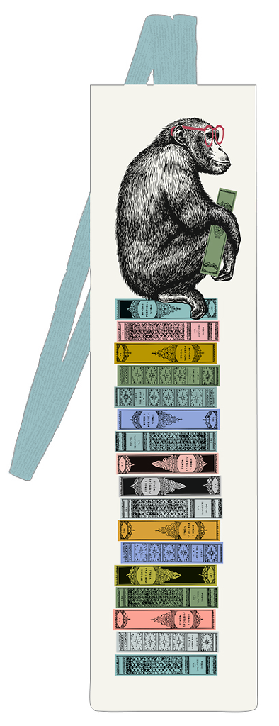 "BuchAffin" - Lesezeichen mit Band