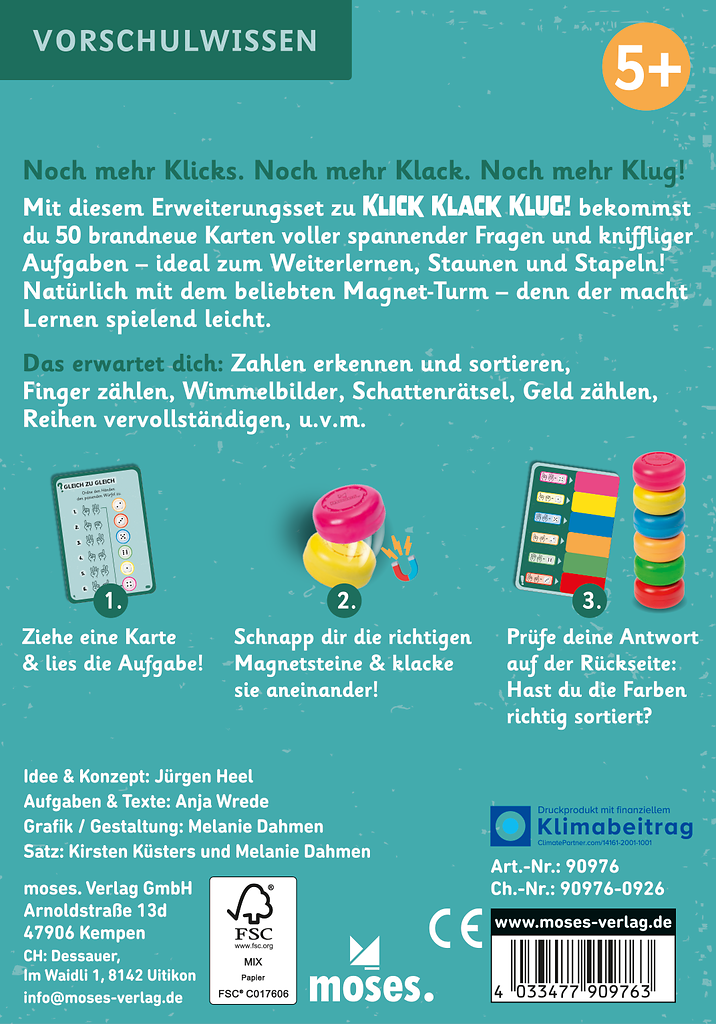 Klick Klack Klug - Kartenset Erstes Rechnen, ab 5 Jahren