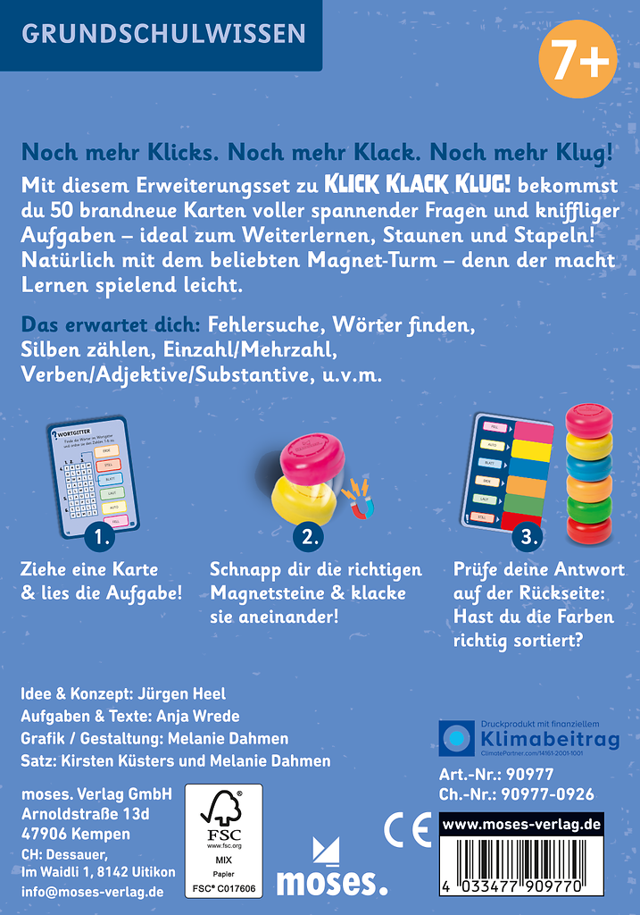 Klick Klack Klug - Kartenset Deutsch, ab 7 Jahren