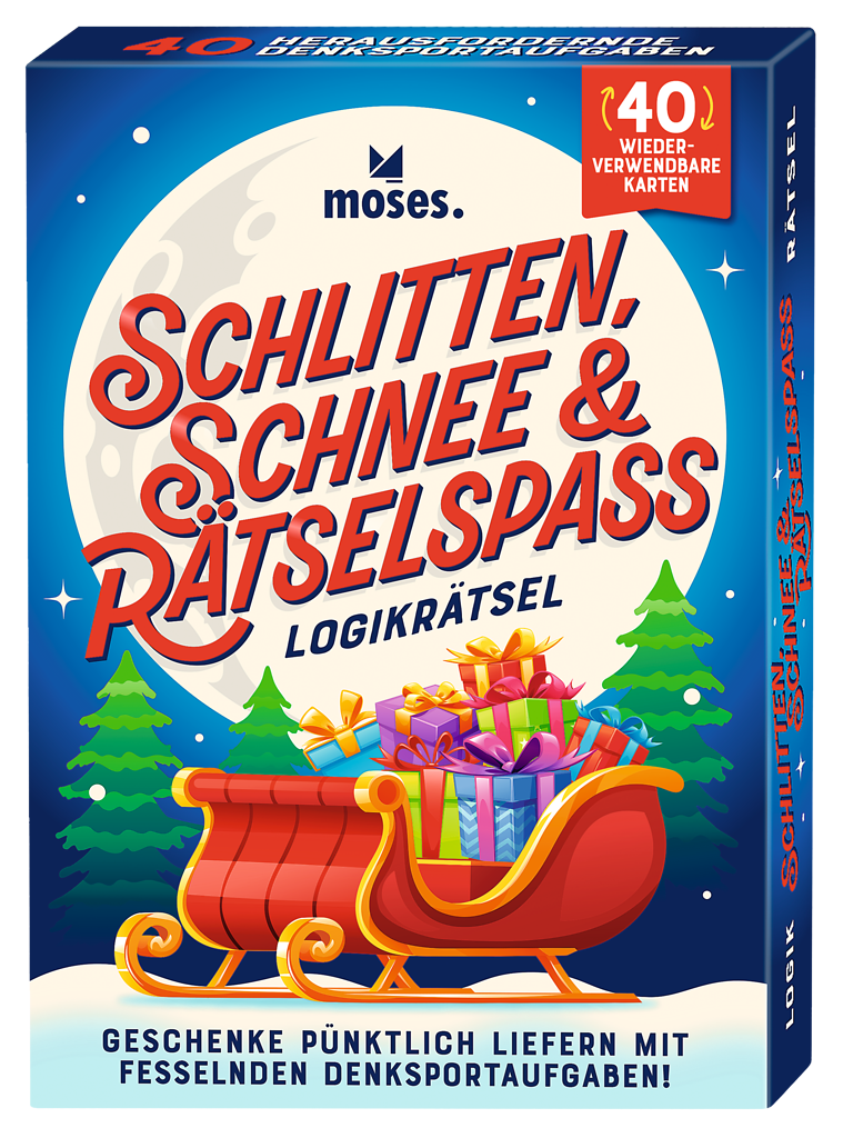 Schlitten, Schnee & Rätselspaß (Logikrätsel mit abwischbarem Stift)