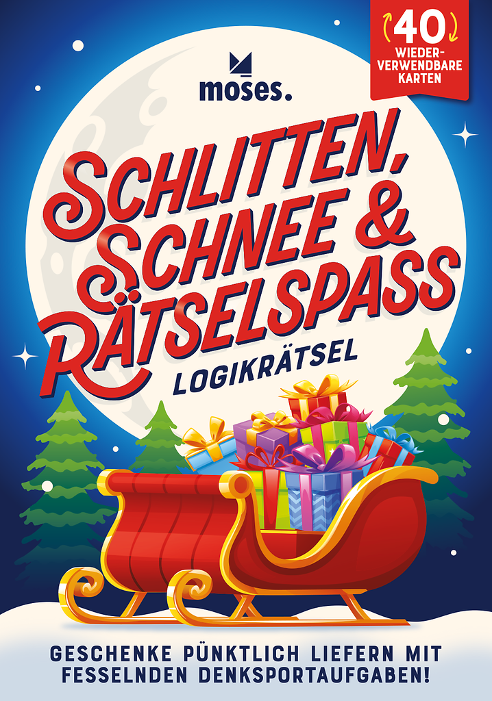 Schlitten, Schnee & Rätselspaß (Logikrätsel mit abwischbarem Stift)