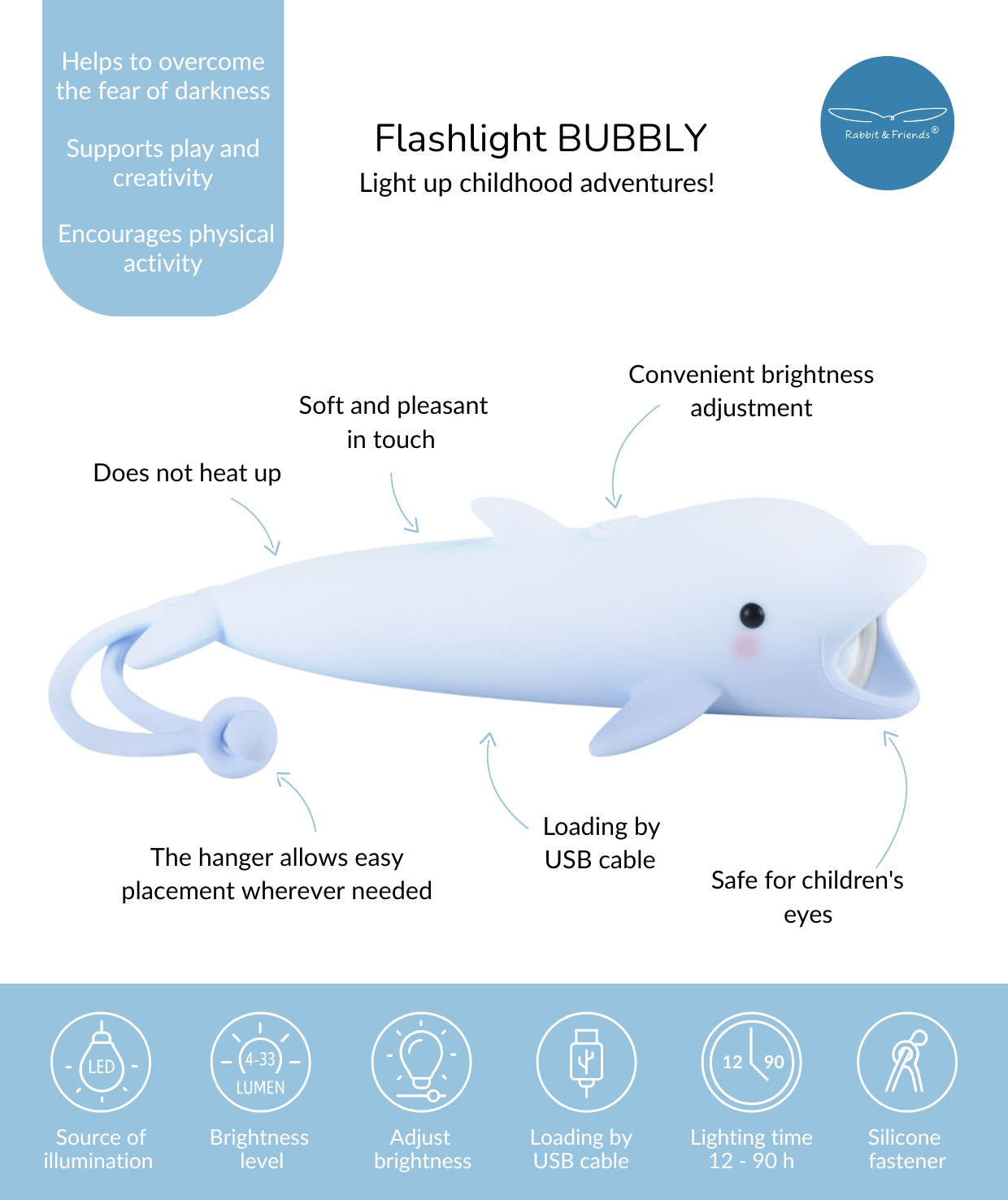 Taschenlampe Delphin "Bubbly"