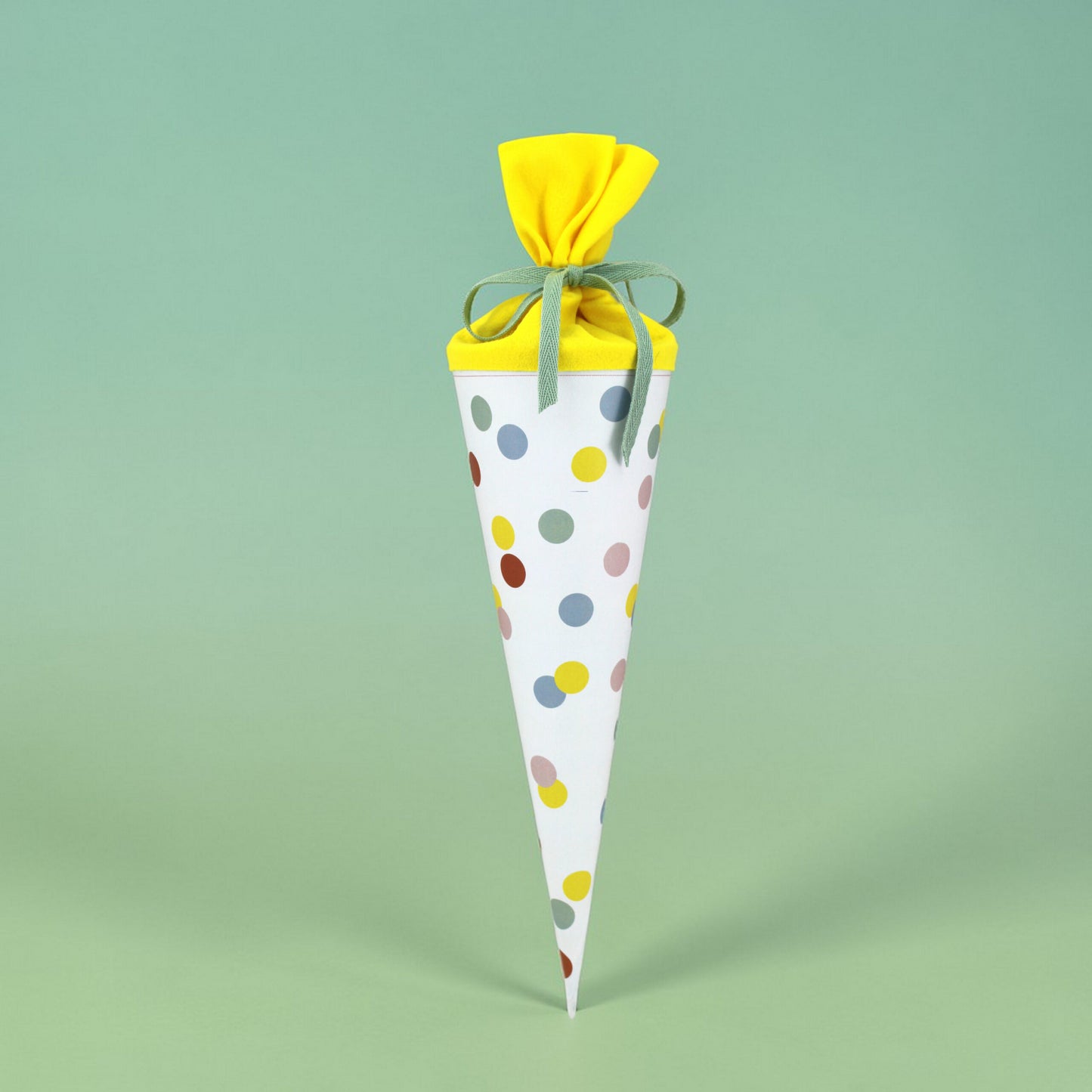Schultüte weiß mit Punkten pastell, 35 cm
