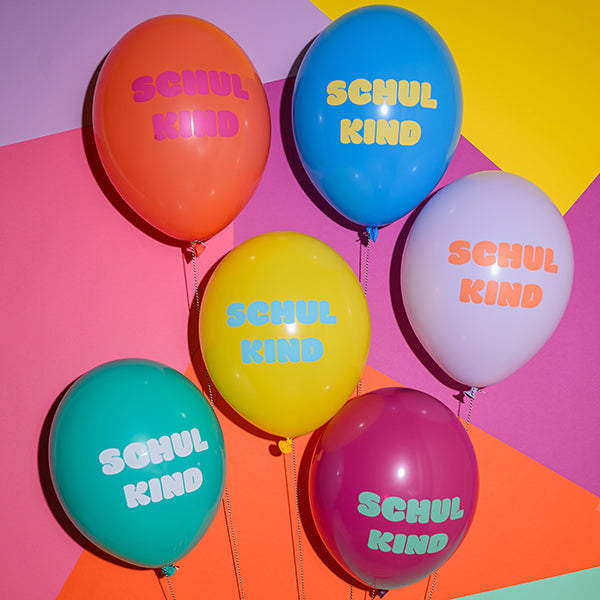Ballons "Schulkind" aus 100% Naturkautschuk, Rainbow