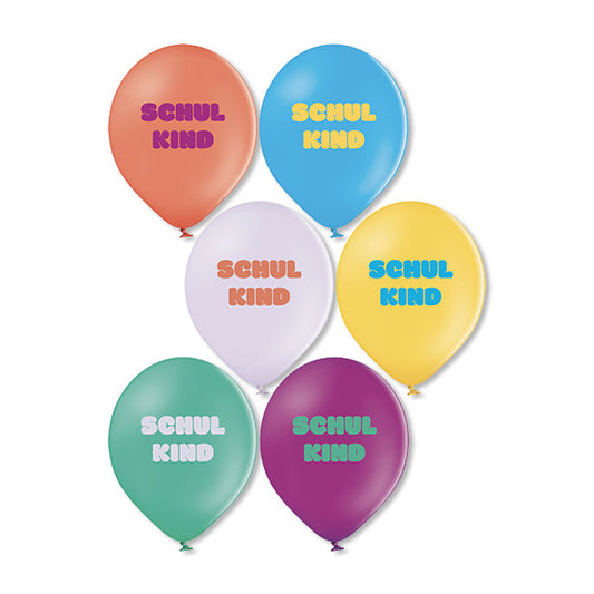 Ballons "Schulkind" aus 100% Naturkautschuk, Rainbow
