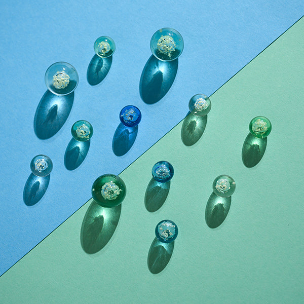 Magische Murmeln "Glow in the dark", blau