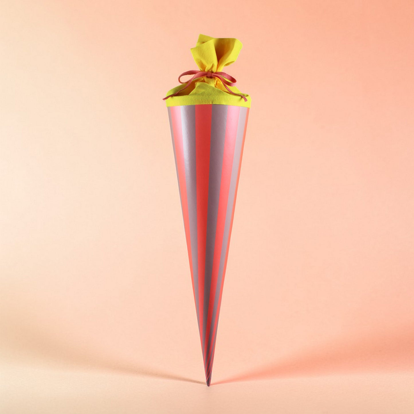 Schultüte rosa/neonrosa gestreift, 70 cm