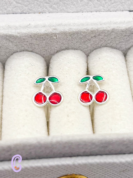Glossy Kirschen - Ohrclips für Kinder