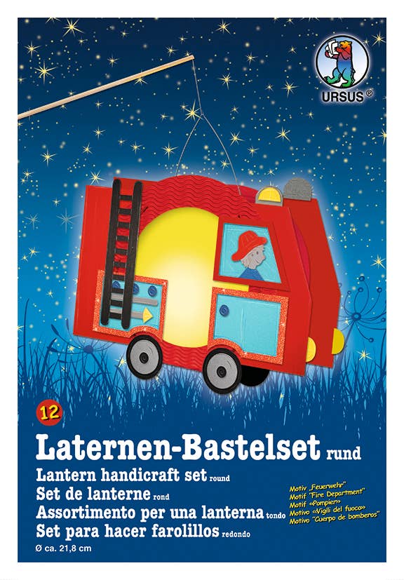 Laternen-Bastelset Rund "Feuerwehr"