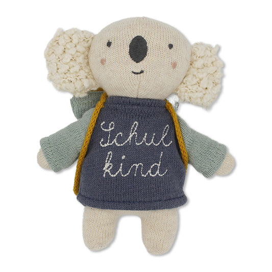 Koala „Schulkind“ mit Schulranzen und Shirt in blau/hellblau