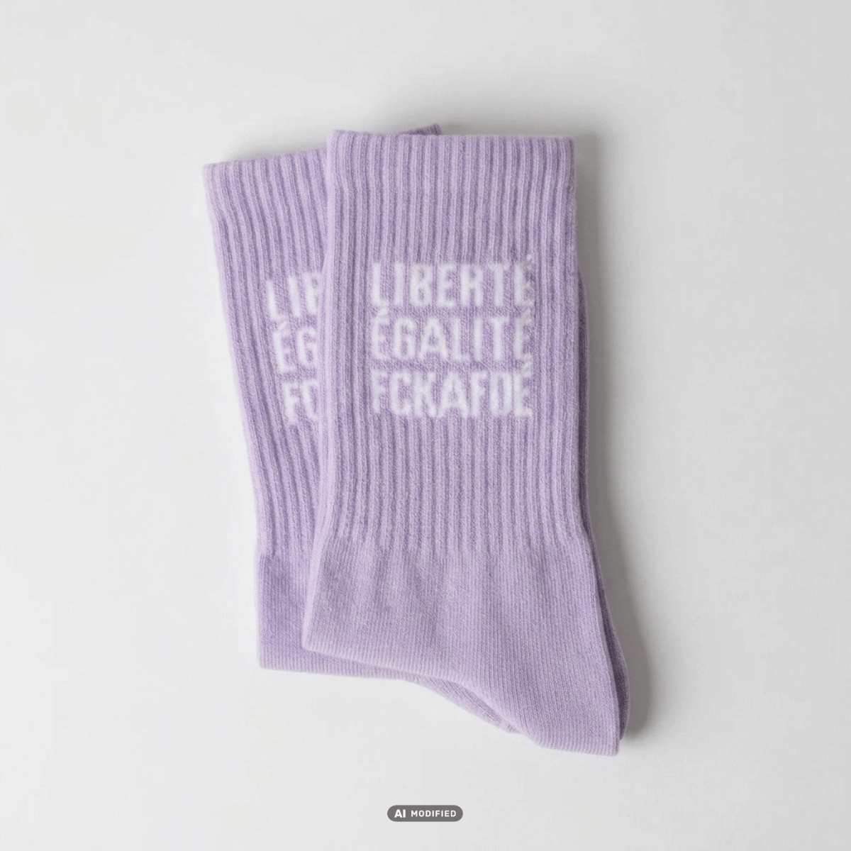 FCKAFDÉ Statement Socken - lila & weiß