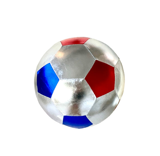 Stoffball Fußball silber-blau, 22cm